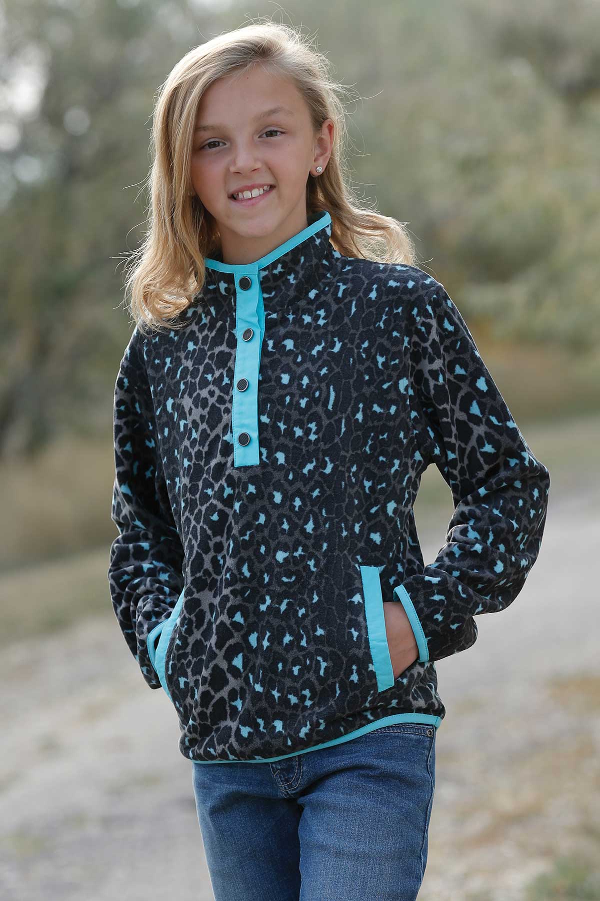 Cruel Denim Leopard Print Pullover- Ladies Fleece Tops