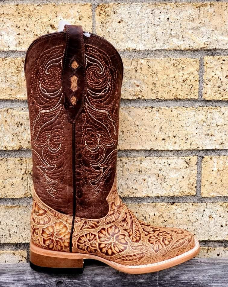 COWTOWN NATURAL ORYX TOOLED BOOT – Corral Western Wear