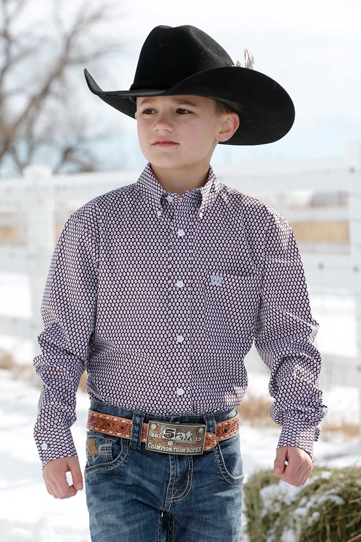 Boys purple long sleeve sales shirt