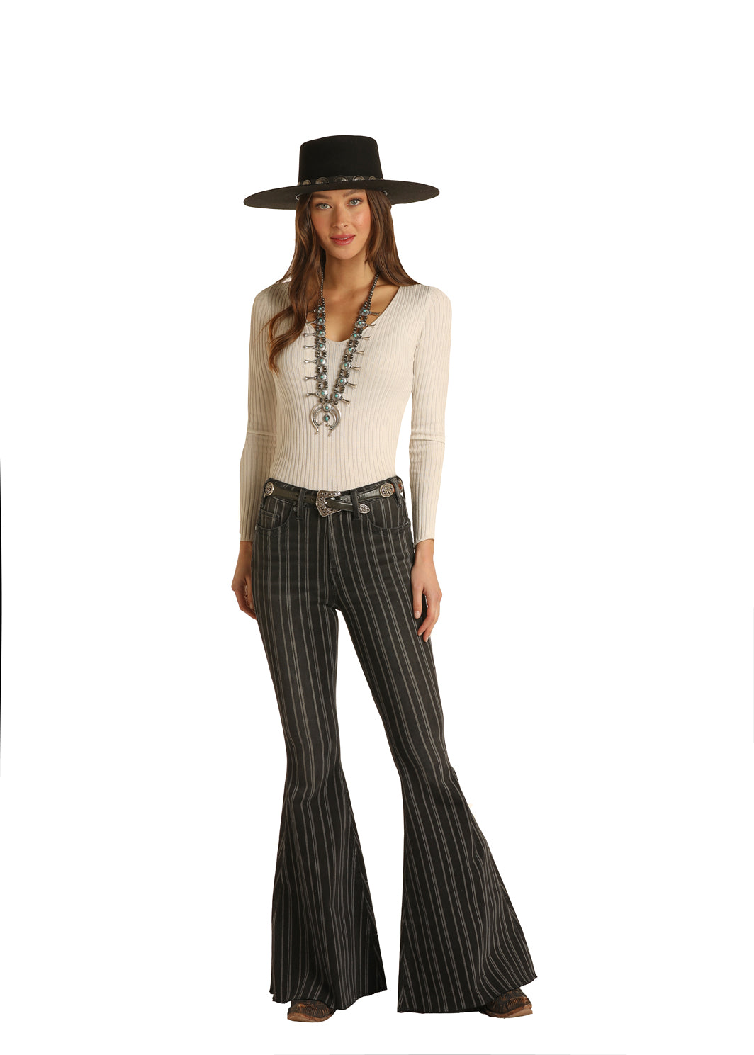 Black Bell Bottom Jeans - ROCKED BY ROCKIE