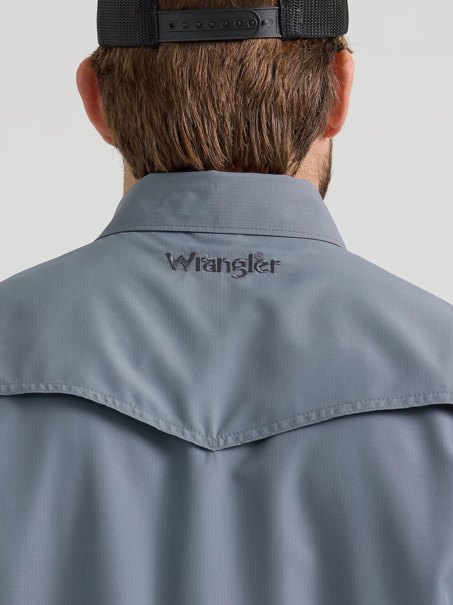 Wrangler Performance Snap Flint Grey Long Sleeve Solid Shirt