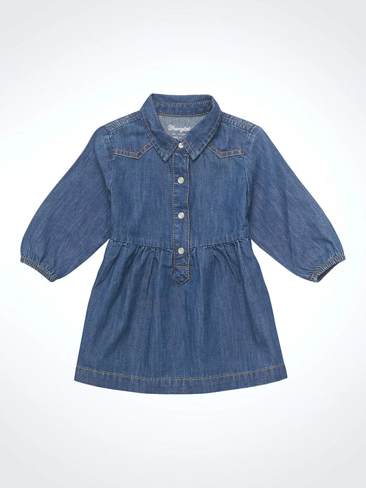 WRANGLER TODDLER DENIM LONG SLEEVE DRESS