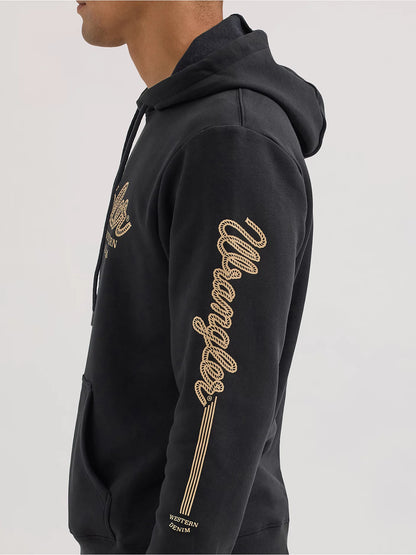 Wrangler Logo Arm Hit Jet Black Pullover Hoodie