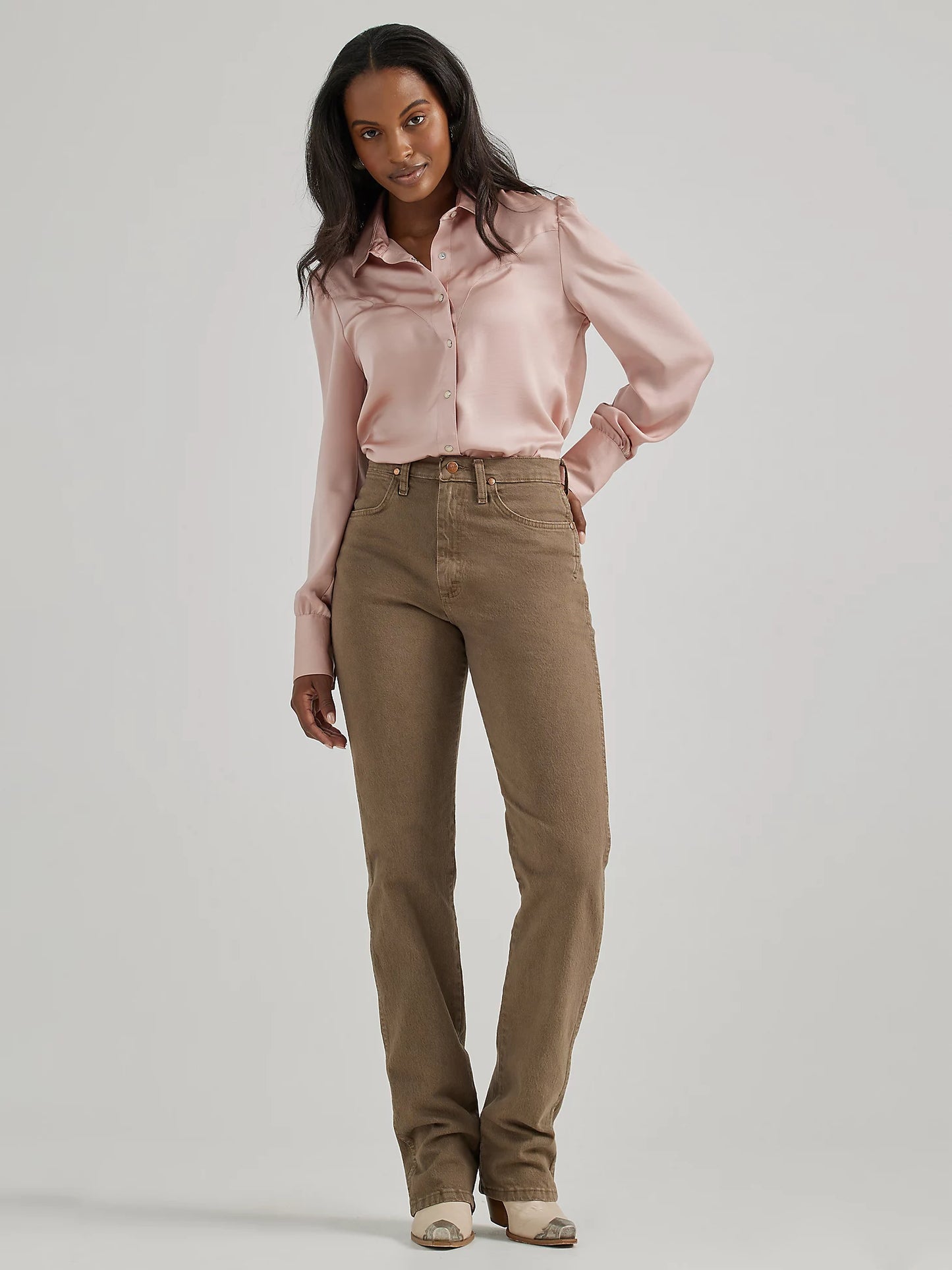 Wrangler Satin Pink Rodeo Blouse