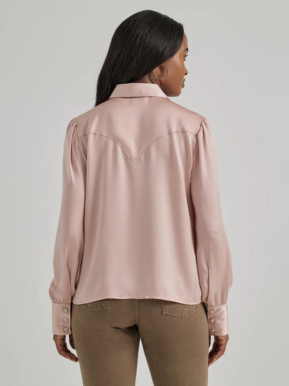 Wrangler Satin Pink Rodeo Blouse