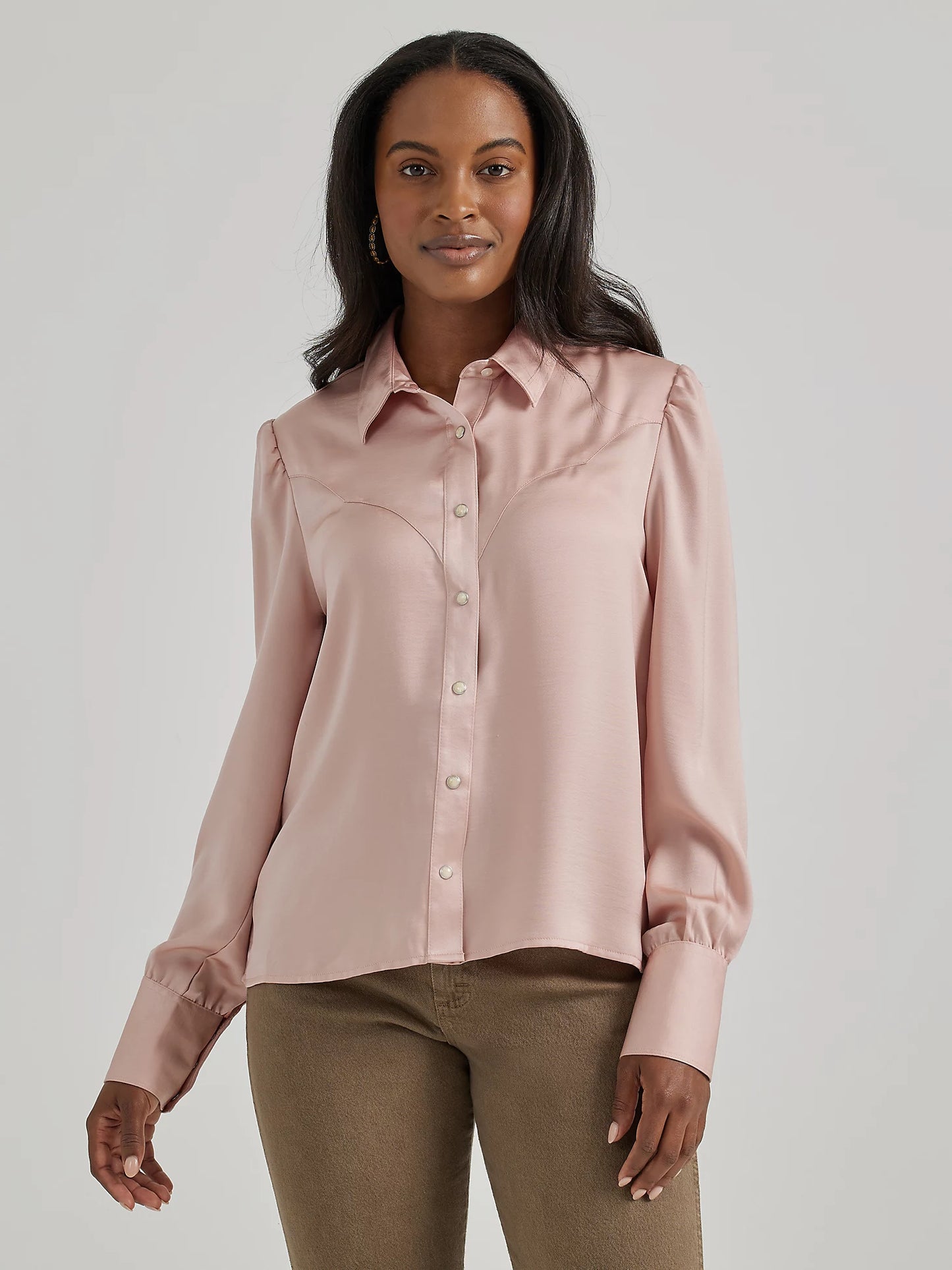 Wrangler Satin Pink Rodeo Blouse