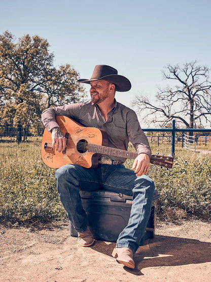 Wrangler Cody Johnson Burgundy Diamond One Pocket Button Down Shirt