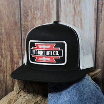 BLACK WHITE 5 PANEL TATER RED DIRT HAT