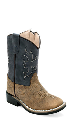 OLD WEST INFANT BROWN BULL LEATHER BOOT