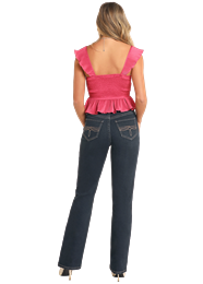 ROCK & ROLL PINK RUCHED RUFFLE TOP