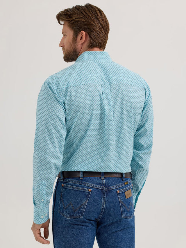 WRANGLER CLASSIC AQUA RELAXED FIT LONG SLEEVE SHIRT