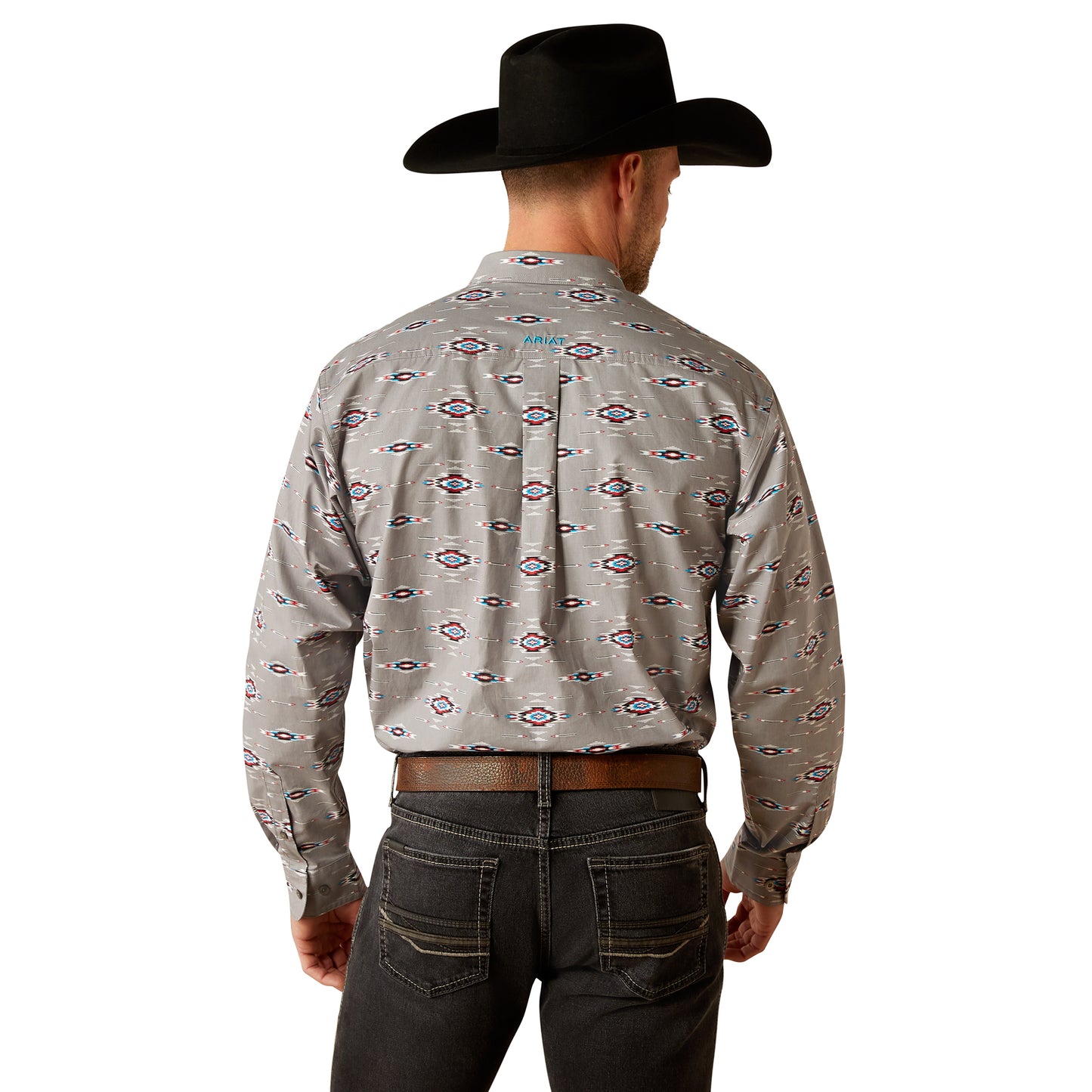 ARIAT JARROD GREY AZTEC LONG SLEEVE SHIRT