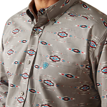 ARIAT JARROD GREY AZTEC LONG SLEEVE SHIRT