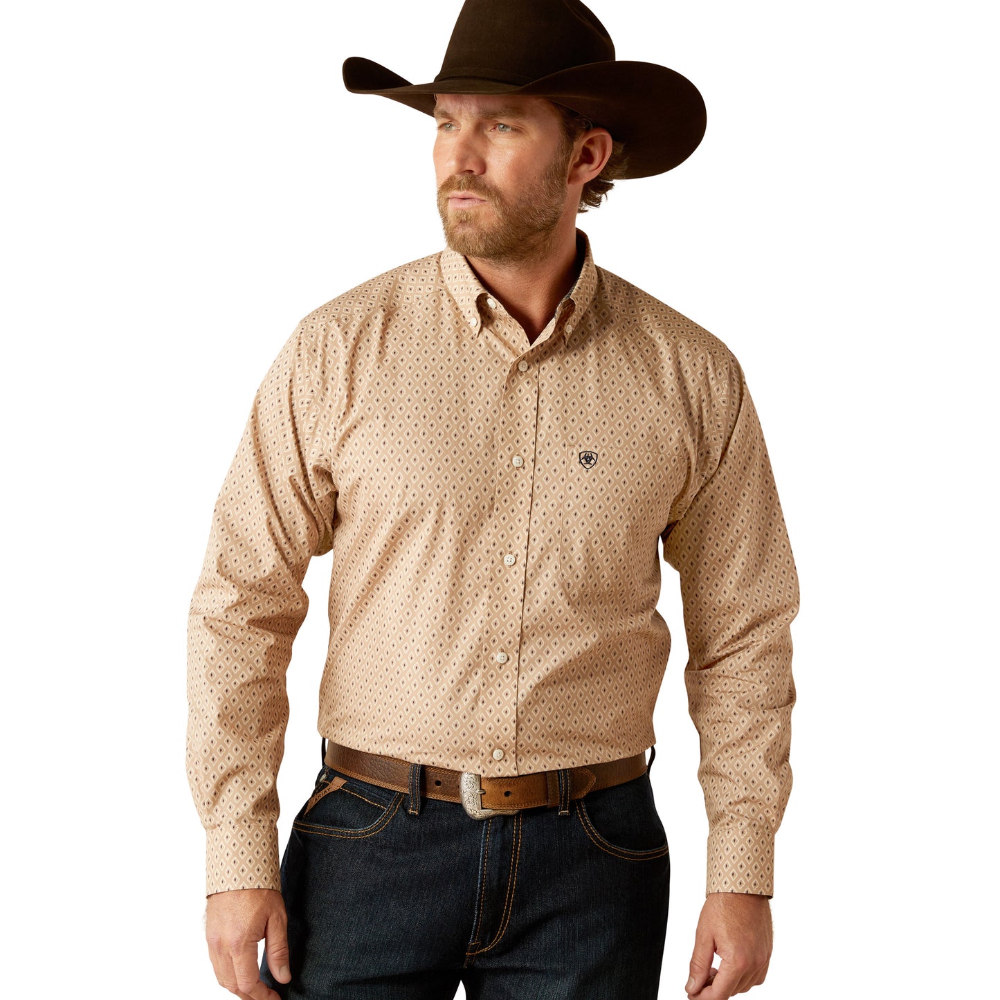 ARIAT FRAZIER WRINKLE FREE TAN LONG SLEEVE SHIRT