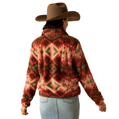 Ariat Plainsview Print Berber Snap Front Sweatshirt