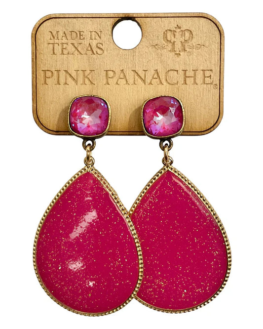 PINK PANACHE FUCHSIA TEARDROP EARRINGS