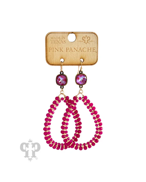 PINK PANACHE FUCHSIA TEARDROP EARRINGS