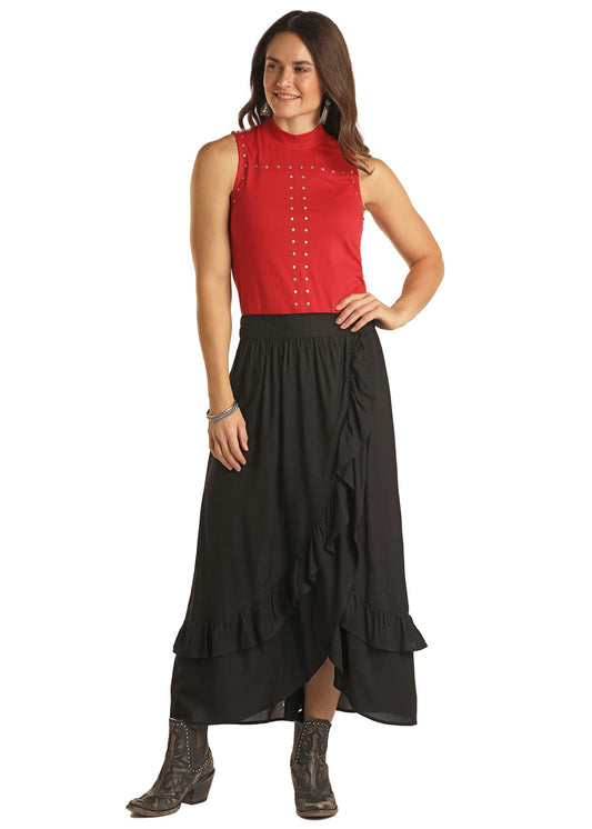 PANHANDLE BLACK RUFFLE SKIRT