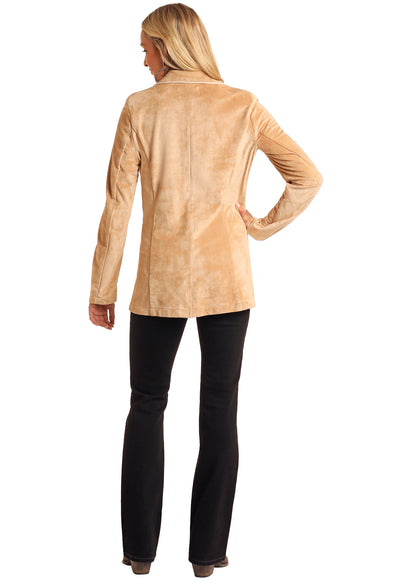 PANHANDLE TAN MICROSUEDE EMBOSSED BLAZER