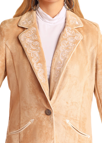 PANHANDLE TAN MICROSUEDE EMBOSSED BLAZER