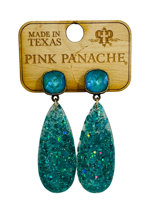 PINK PANACHE TURQUOISE TEARDROP EARRING