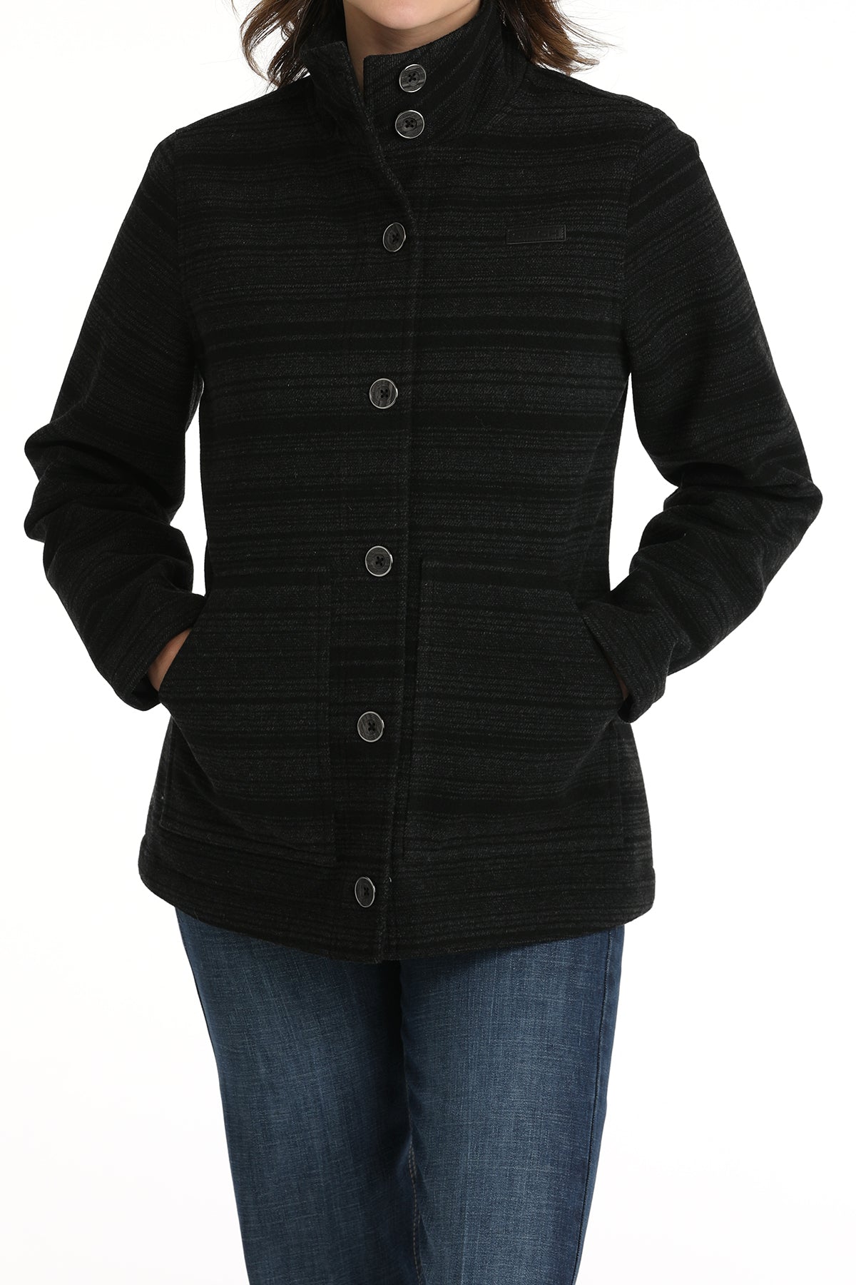 CINCH WOMEN'S BLACK WOOLY COAT