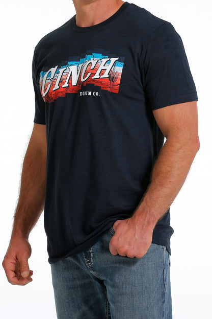 CINCH MENS HEATHER NAVY TSHIRT