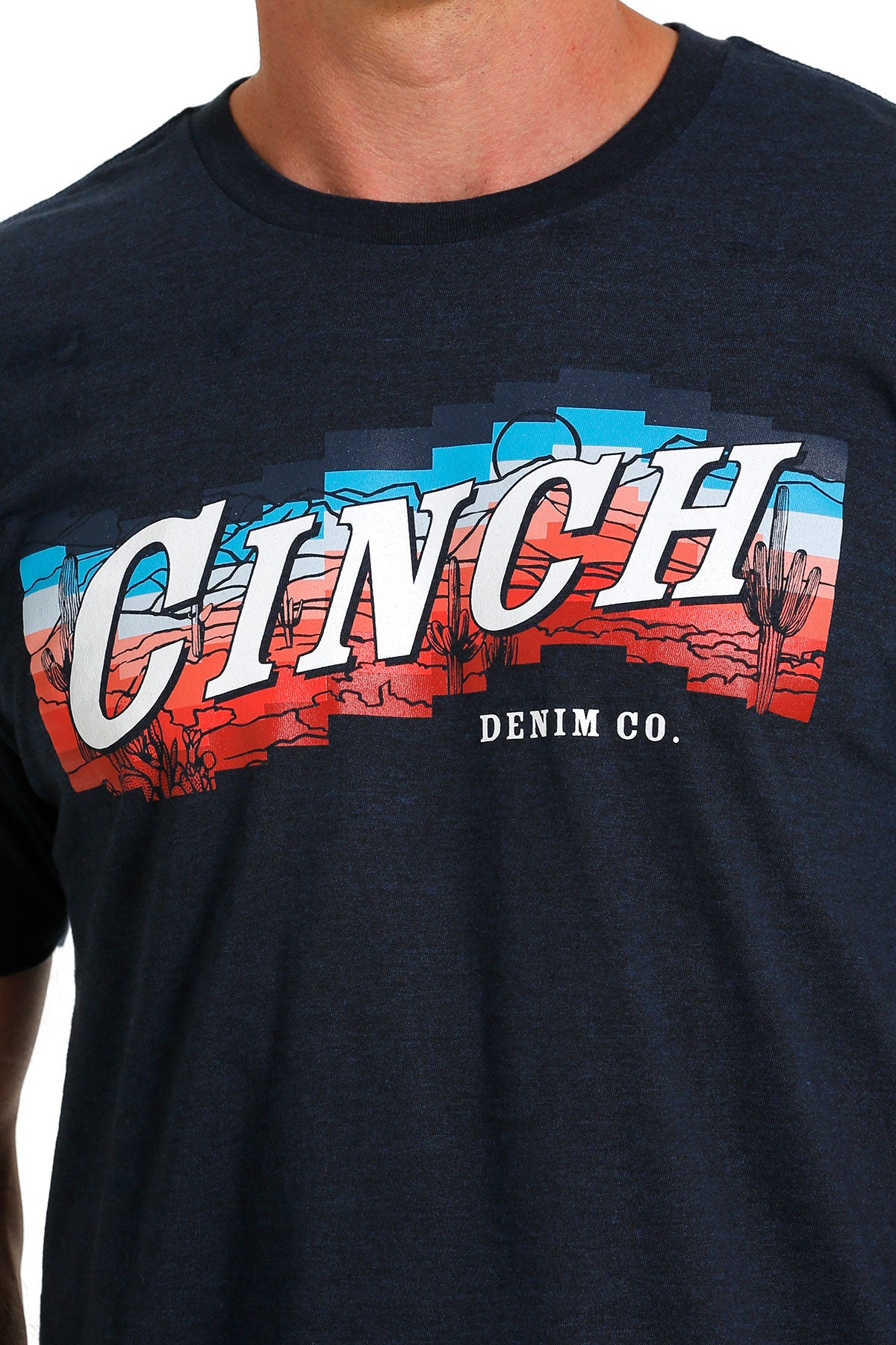 CINCH MENS HEATHER NAVY TSHIRT