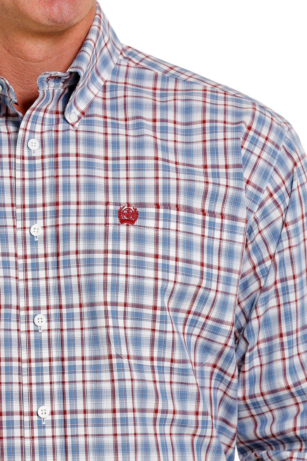 CINCH RED PLAID LONG SLEEVE SHIRT