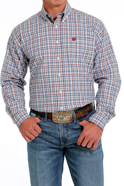 CINCH RED PLAID LONG SLEEVE SHIRT