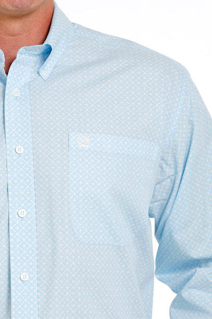 CINCH LIGHT BLUE STAR BURST PRINT SHIRT