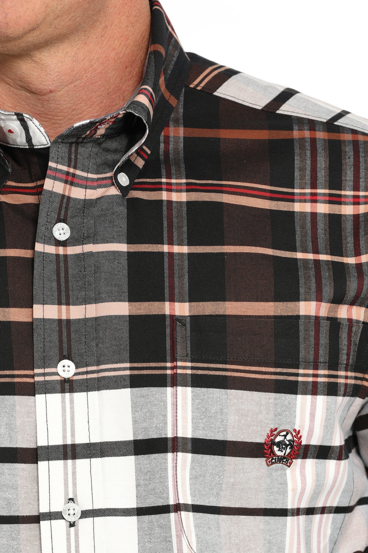 CINCH MULTI PLAID OXFORD LONG SLEEVE SHIRT