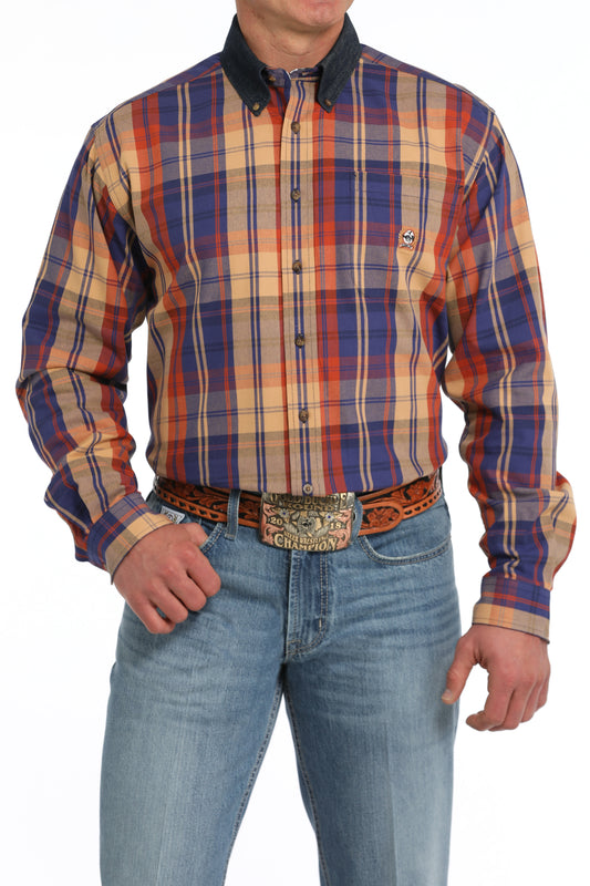 CINCH MULTI COLOR FALL DENIM COLLAR LONG SLEEVE SHIRT