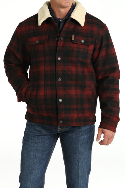 CINCH RED LUMBERJACK WOOLY TRUCKER JACKET