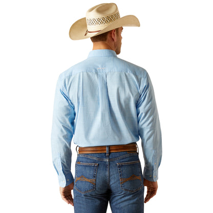 ARIAT COAST AZURE BLUE SOLID SLUB CLASSIC FIT SHIRT