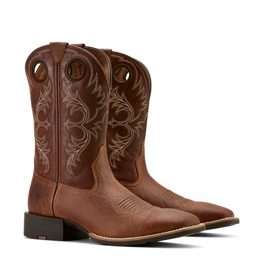 ARIAT SPORT RODEO AGED TAN ELEPHANT PRINT COWBOY BOOT