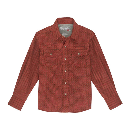 WRANGLER 20X CLASSIC FIT RUST SNAP LONG SLEEVE SHIRT