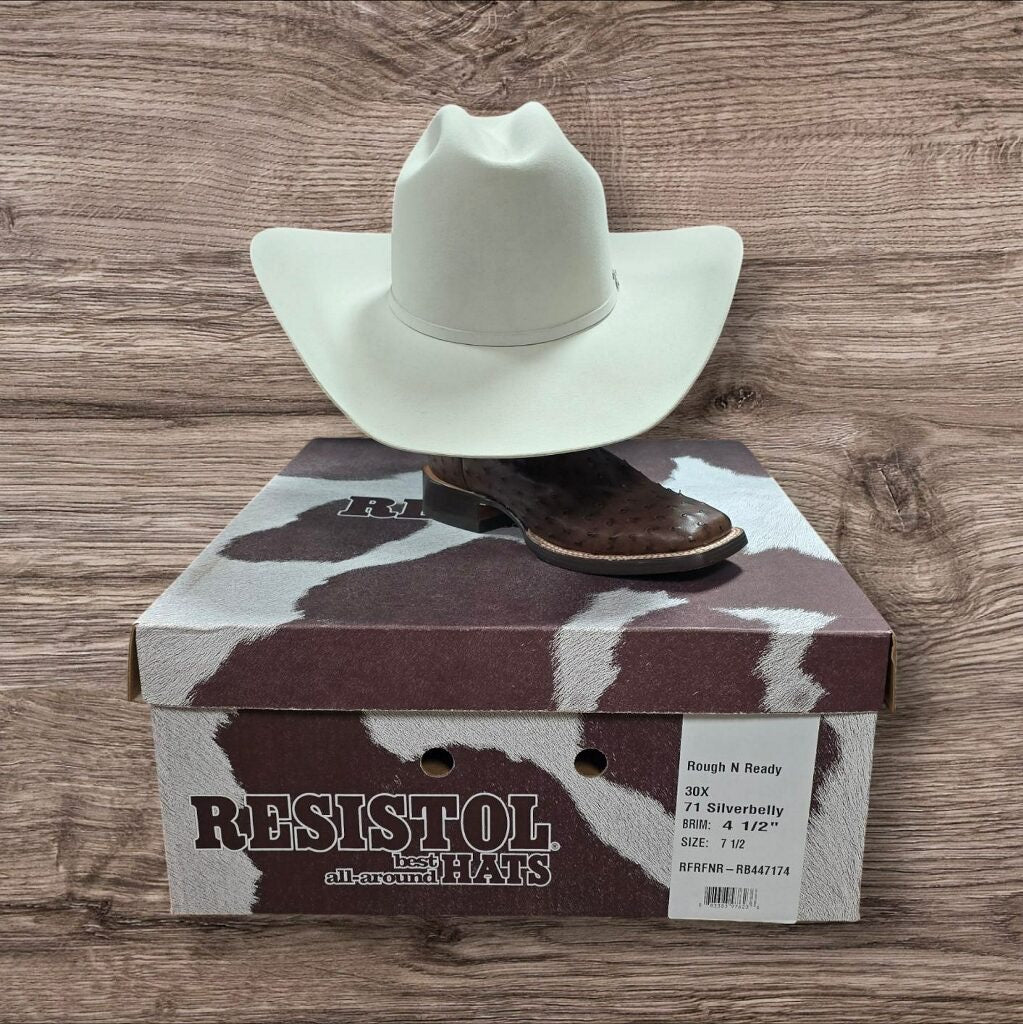 RESISTOL 30X SILVERBELLY ROUGH N READY FELT HAT