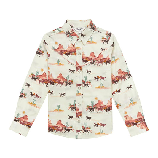 WRANGLER GIRL'S RUNNING HORSE SHIRT