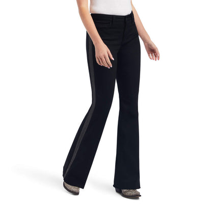 Ariat Slim Trouser Black Chain Stripe Wide Leg Jean