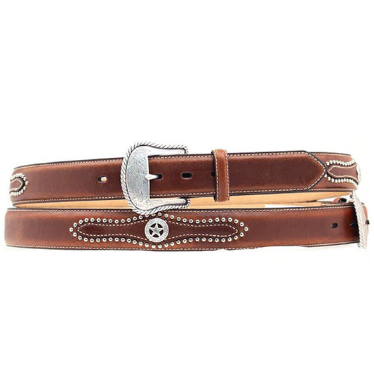 NOCONA MEN'S BROWN SILVER STUDDED STAR CONCHO