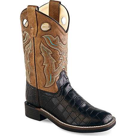 OLD WEST BLACK GATOR PRINT BOOT