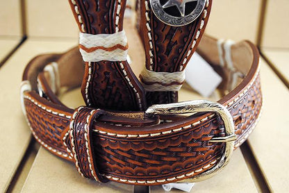 IRON STAR SCALLOPED TOOLED BELT