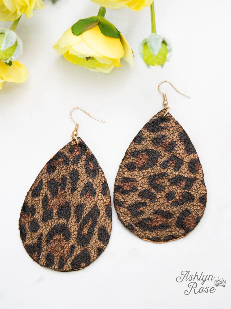 WILDIN' LEOPARD TEARDROP EARRINGS