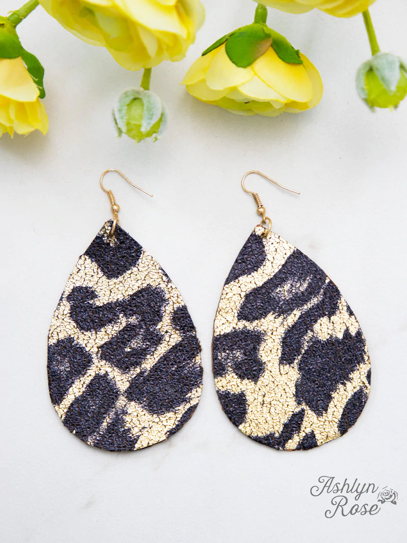 WILDIN' LEOPARD TEARDROP EARRINGS