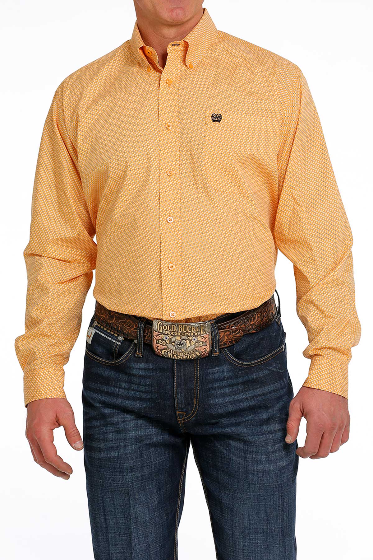 CINCH ORANGE BOX PRINT LONG SLEEVE SHIRT – Corral Western Wear