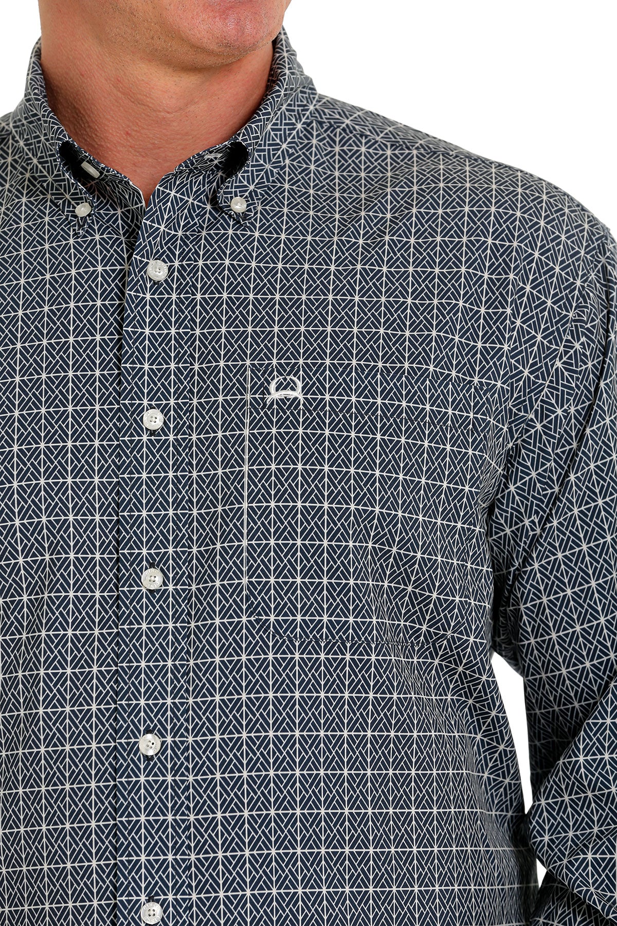 CINCH NAVY PRINT ARENFLEX LONG SLEEVE SHIRT