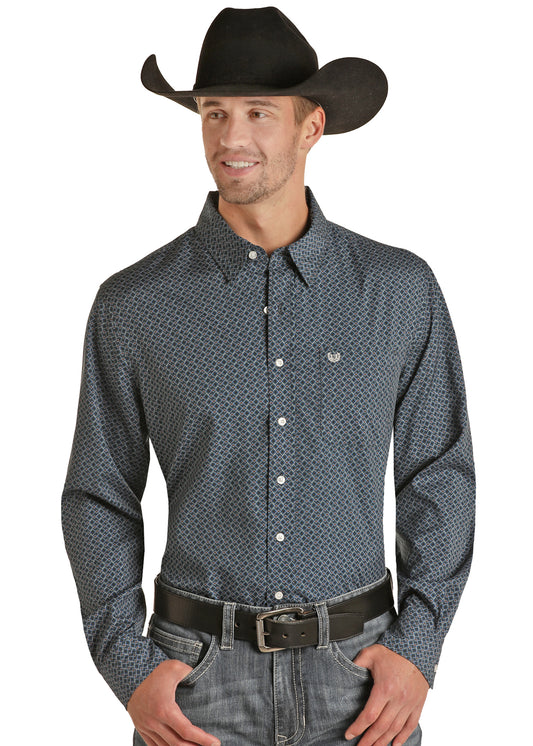 PANHANDLE PERFORMANCE MEN'S BLUE DIAMOND LONG SLEEVE SHIRT