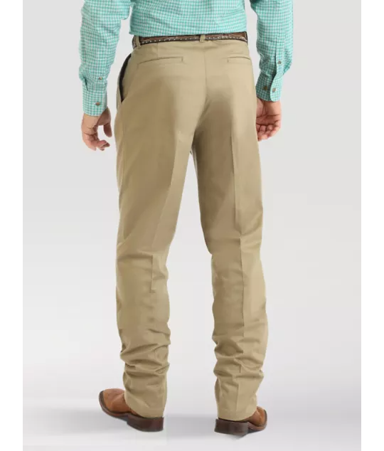 WRANGLER CASUALS PLEATED KHAKI FRONT RELAXED FIT PANTS